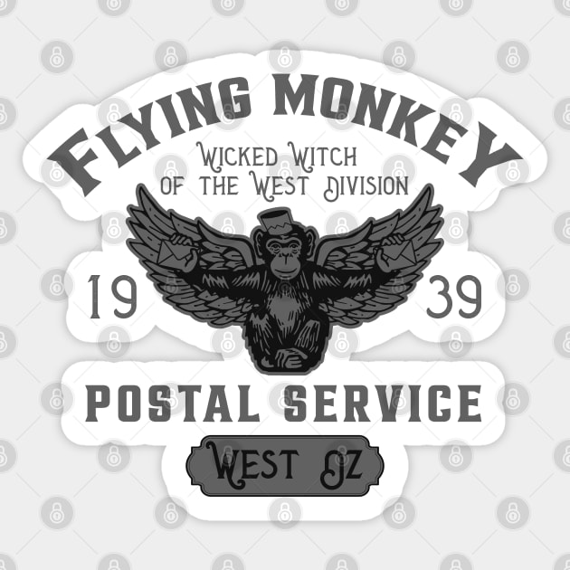 Flying Monkey Postal Service Sticker by Alema Art